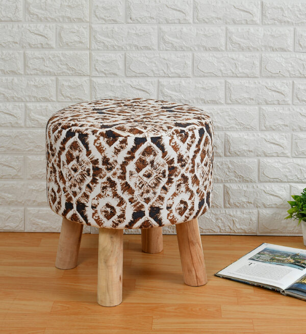 ABSTRACT PRINTED PLUSH STOOL - Image 3