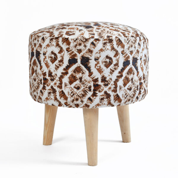 ABSTRACT PRINTED PLUSH STOOL