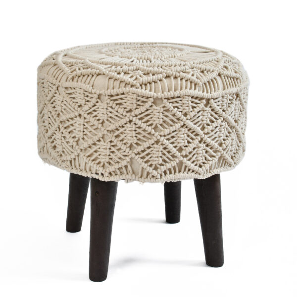 CRAFTED - HAND WOVEN MACRAME STOOL