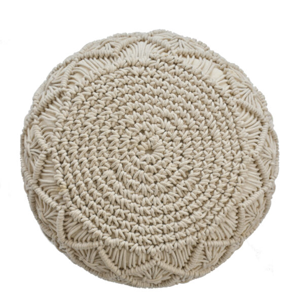 CRAFTED - HAND WOVEN MACRAME POUF - Image 4