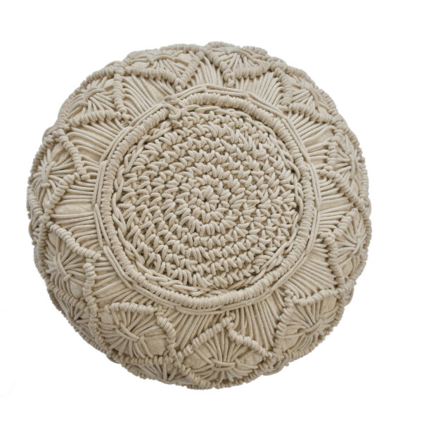 CRAFTED - HAND WOVEN MACRAME POUF - Image 2