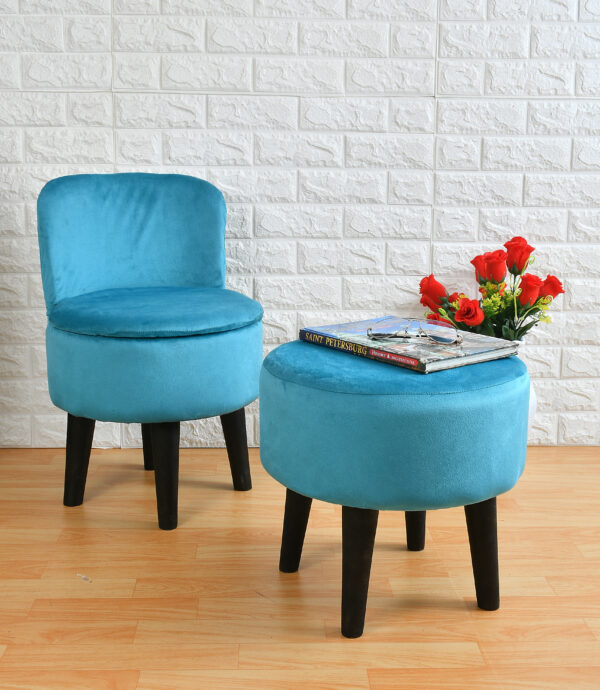 COMBO- PLUSH PLEATED CHAIR + STOOL - Image 3